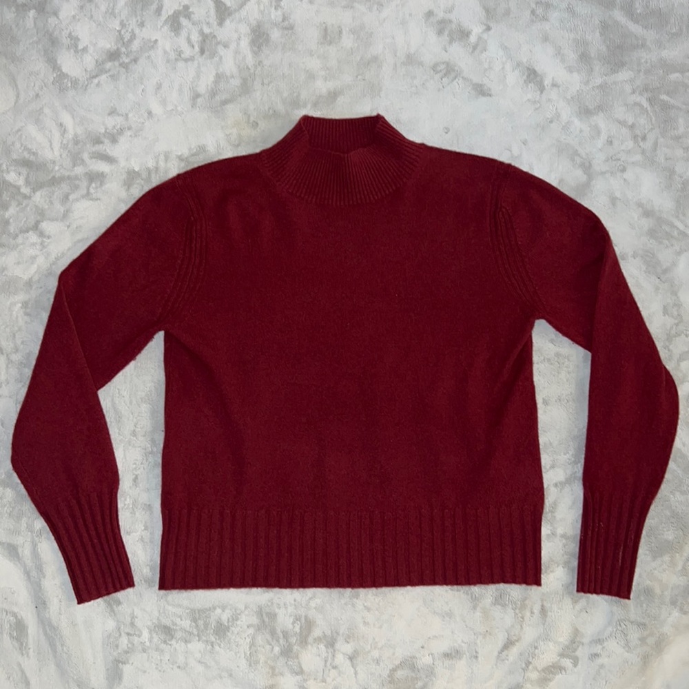 J. Crew Maroon Cashmere Turtleneck